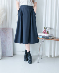 French Pocket Skirt 前褶微挺高腰口袋傘裙/ SK8951