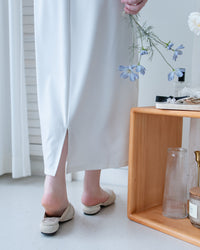 Twist Dress V領扭結抓皺後開衩連身裙/ DS1190