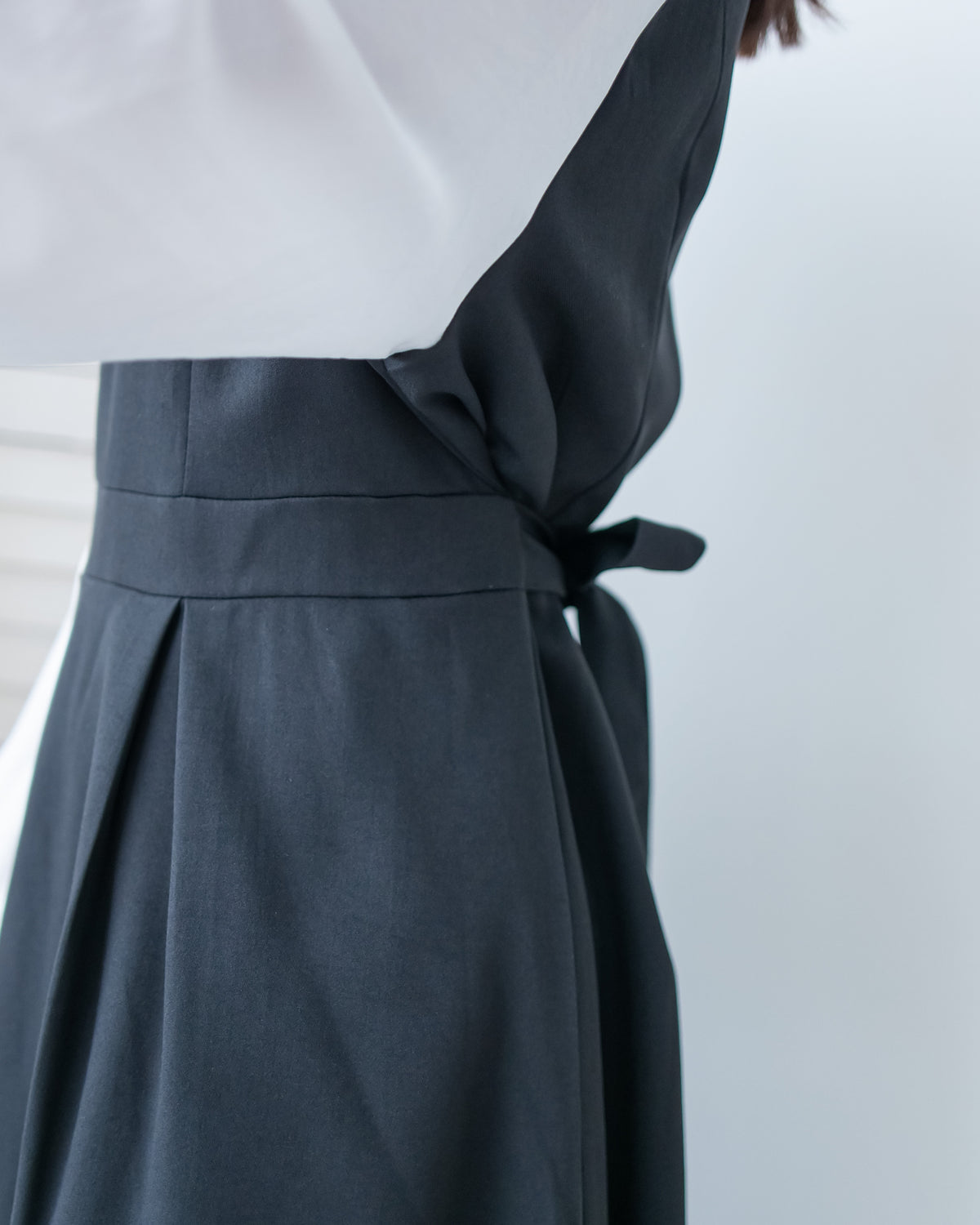 Spliced Shirt Dress 仿內搭恤衫小V領口修腰連身裙/ DS1183