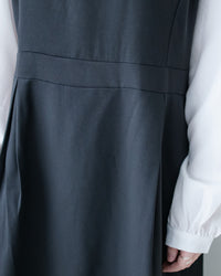 Spliced Shirt Dress 仿內搭恤衫小V領口修腰連身裙/ DS1183
