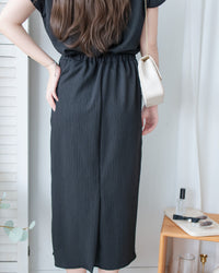 Hailey Skirt Set 防皺彈性恤衫彈性直裙套裝/ SE8122