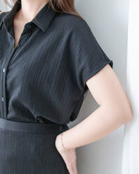 Hailey Skirt Set 防皺彈性恤衫彈性直裙套裝/ SE8122