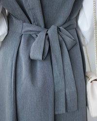 Spliced Shirt Dress 仿內搭恤衫小V領口修腰連身裙/ DS1183