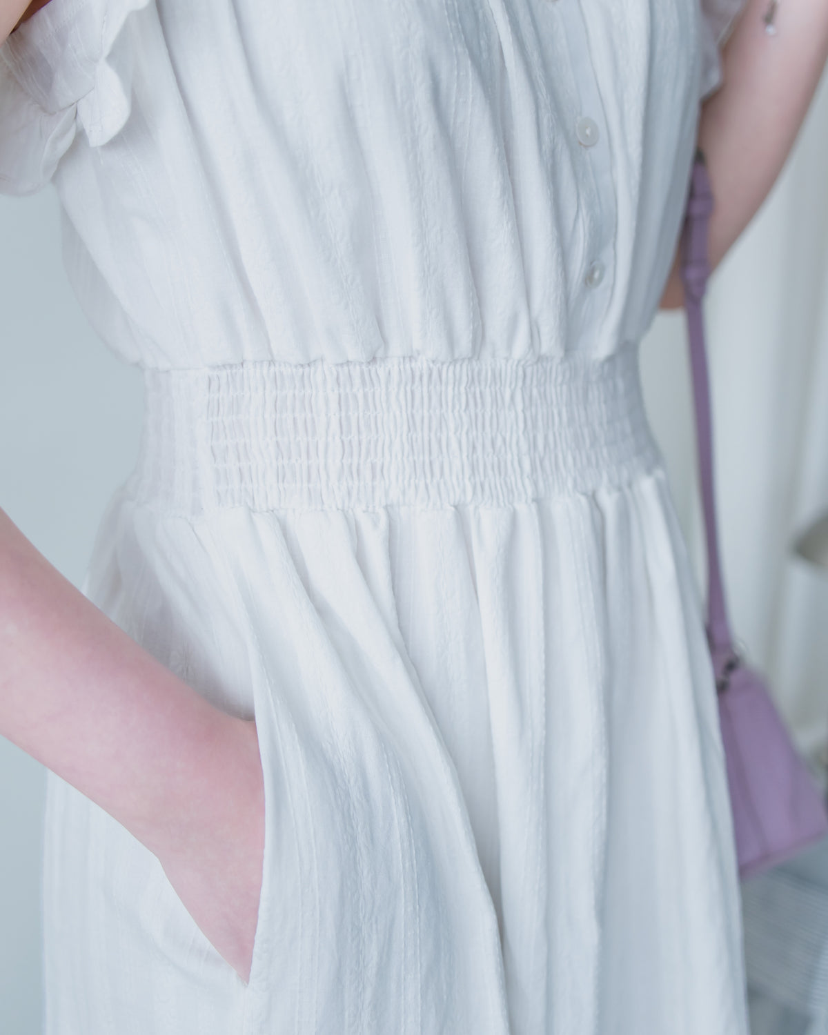 [intent label/ intent 製]  Sophie Dress 花邊領口緹花刺繡修腰連身裙/DSA8008