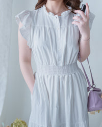 [intent label/ intent 製]  Sophie Dress 花邊領口緹花刺繡修腰連身裙/DSA8008
