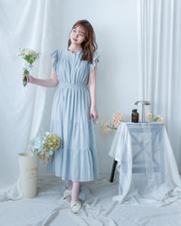 [intent label/ intent 製]  Sophie Dress 花邊領口緹花刺繡修腰連身裙/DSA8008