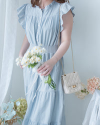 [intent label/ intent 製]  Sophie Dress 花邊領口緹花刺繡修腰連身裙/DSA8008