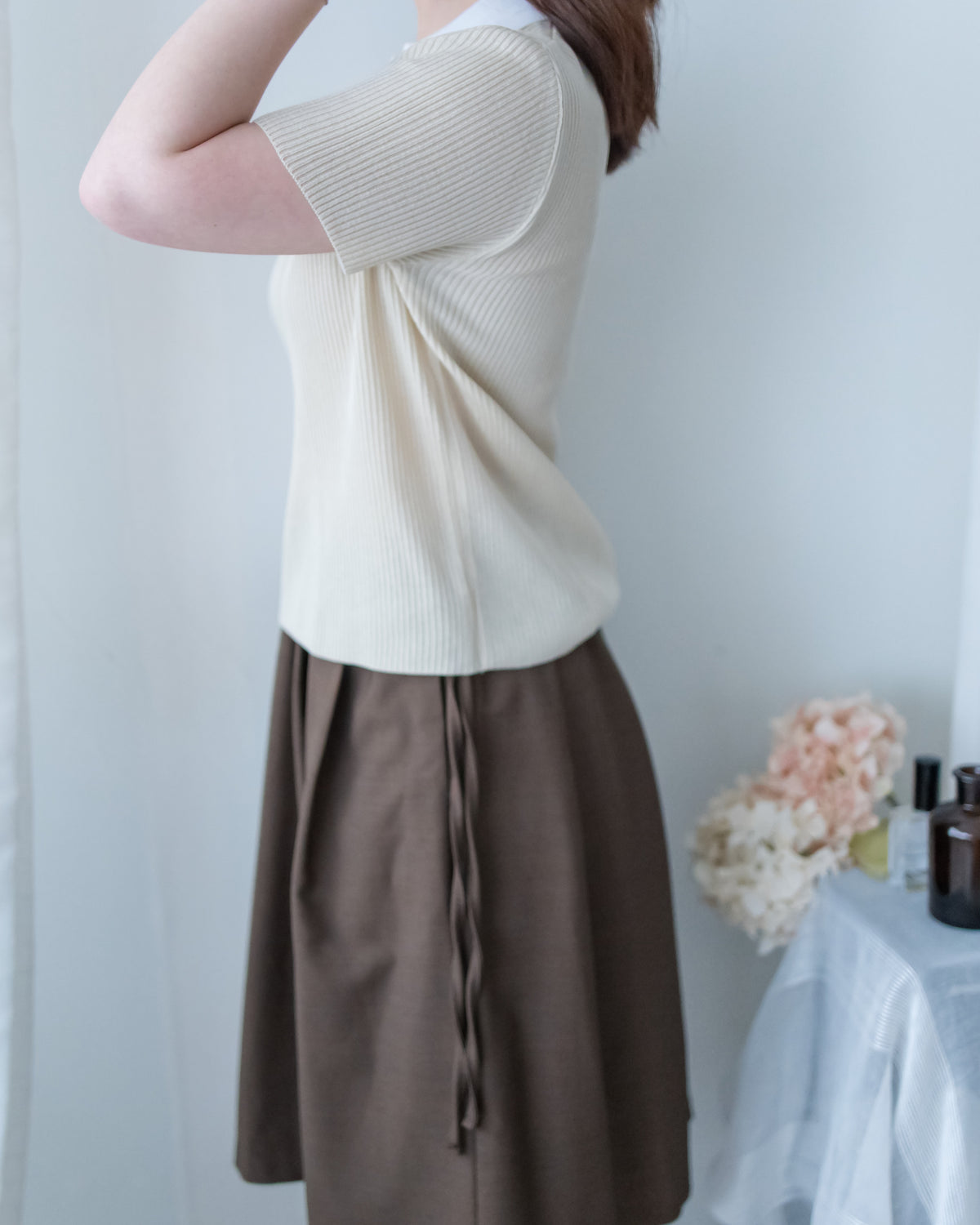 Spliced Knit Top 假兩件立體直紋針織上衣/ TP9243