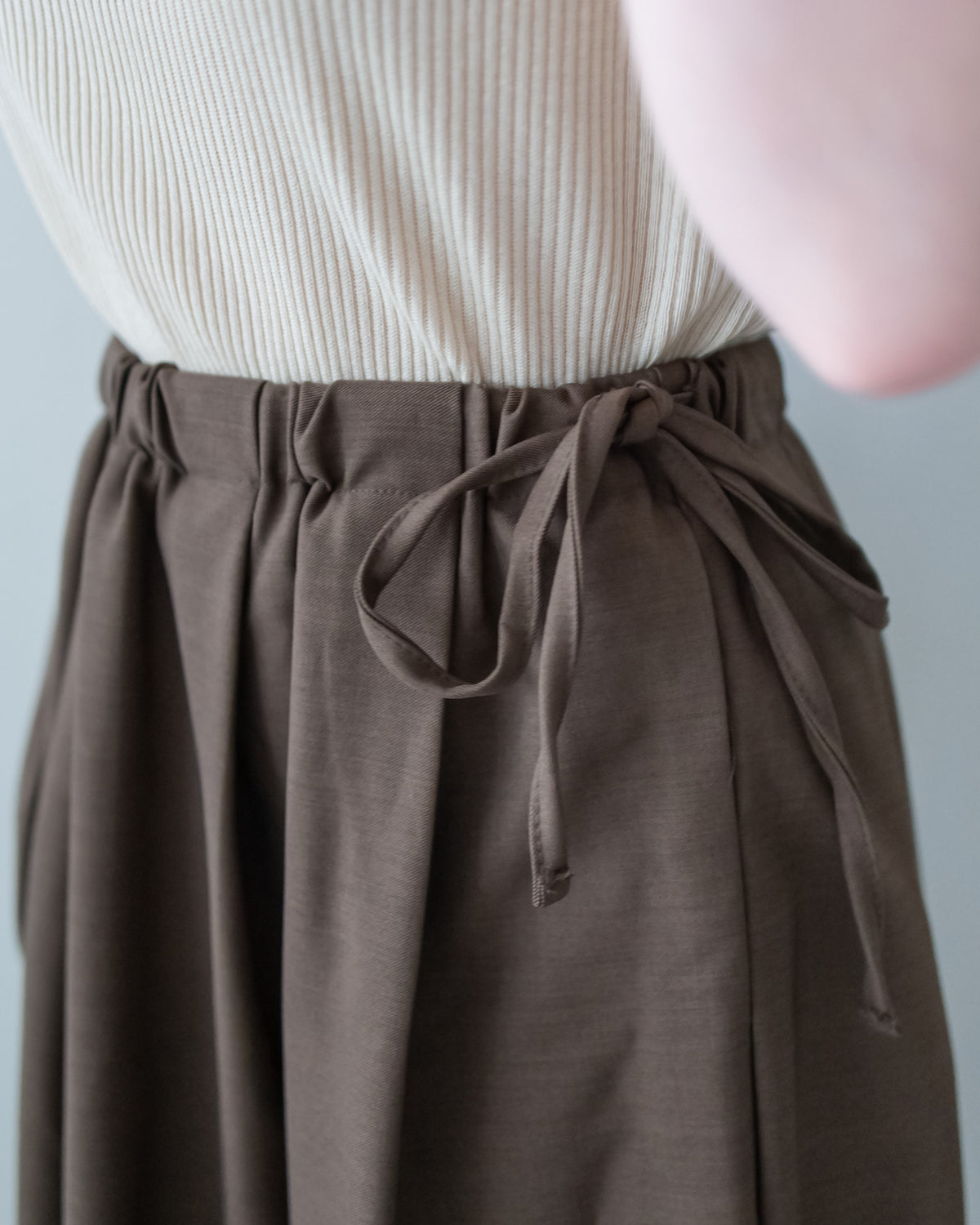 Pleated Skirt 腰間微褶束帶橡筋腰口袋裙/ SK8955