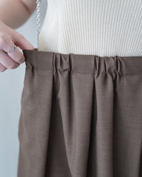 Pleated Skirt 腰間微褶束帶橡筋腰口袋裙/ SK8955