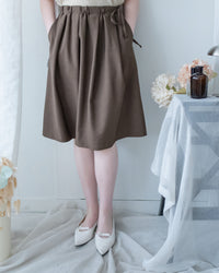Pleated Skirt 腰間微褶束帶橡筋腰口袋裙/ SK8955