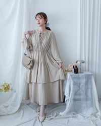 Ribbon Layers Dress  綁帶圓漫飄逸層次連身裙/ DS1188