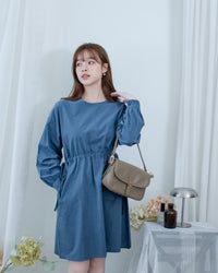 Minimalist Dress 簡約側口袋左右束腰連身裙/ DS1197