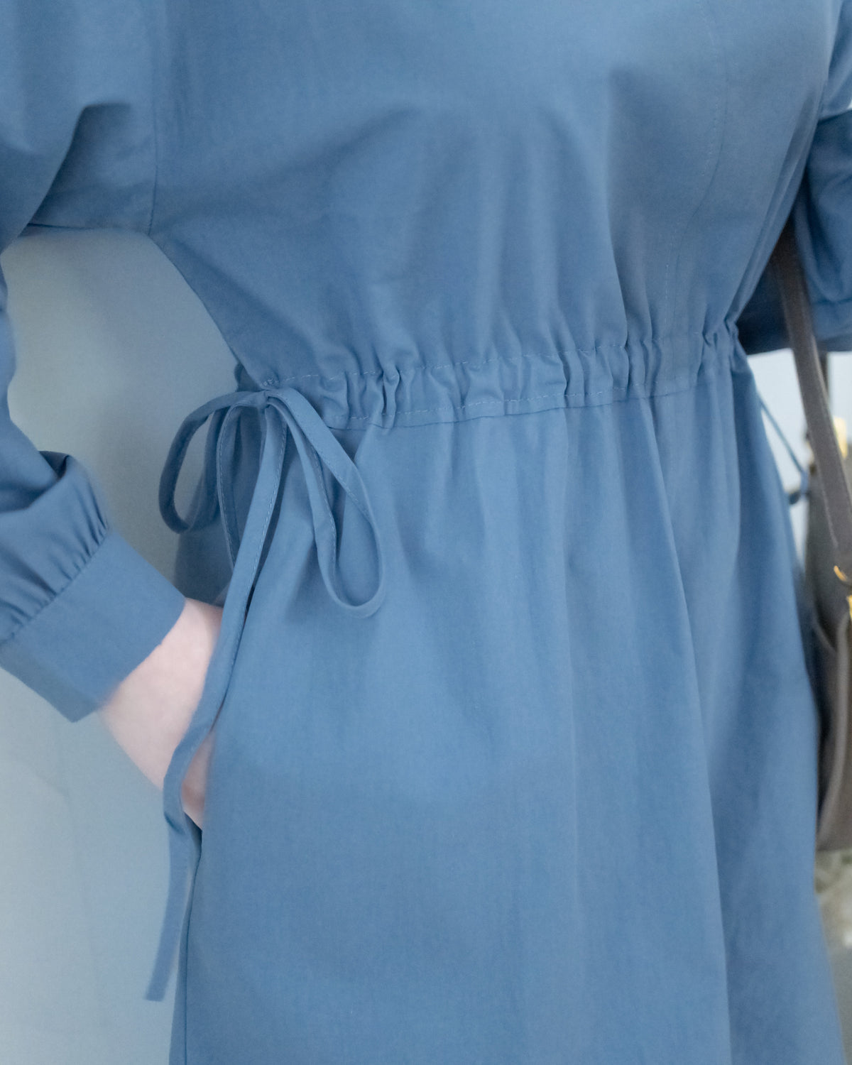 Minimalist Dress 簡約側口袋左右束腰連身裙/ DS1197