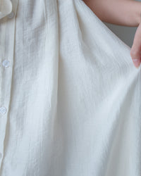 Round Neck Dress 質感中排鈕氣質傘袖長裙 / DS1185 (Pre-order)