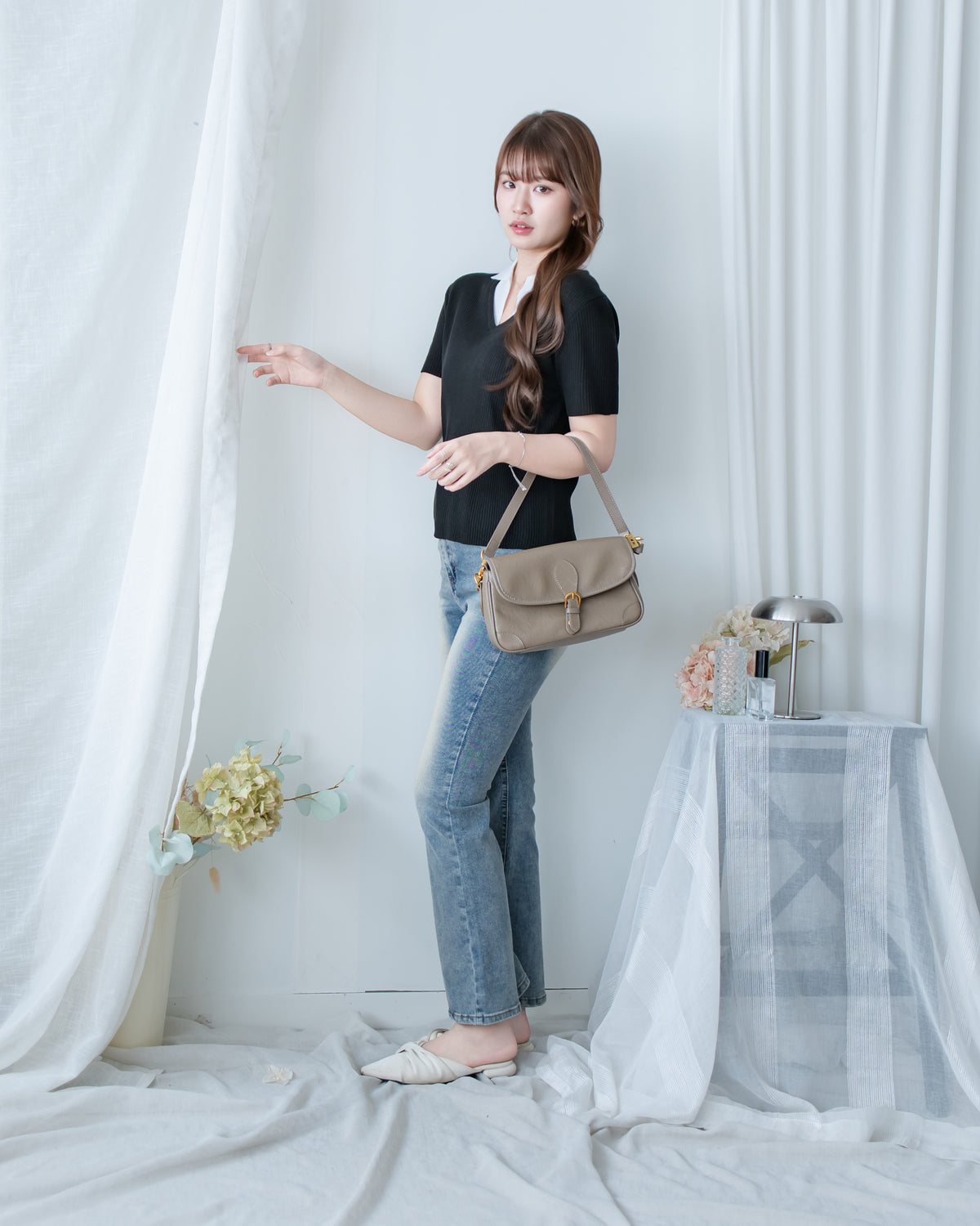 Spliced Knit Top 假兩件立體直紋針織上衣/ TP9243