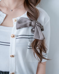 Border Cardigan Set 圍邊金扣兩件式針織套裝/SE8121