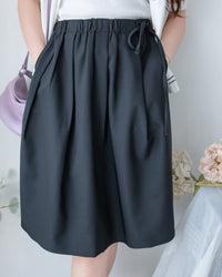 Pleated Skirt 腰間微褶束帶橡筋腰口袋裙/ SK8955