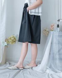 Pleated Skirt 腰間微褶束帶橡筋腰口袋裙/ SK8955
