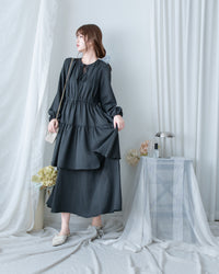Ribbon Layers Dress  綁帶圓漫飄逸層次連身裙/ DS1188