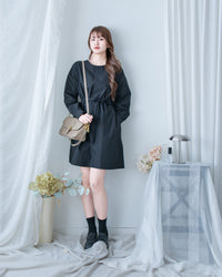 Minimalist Dress 簡約側口袋左右束腰連身裙/ DS1197