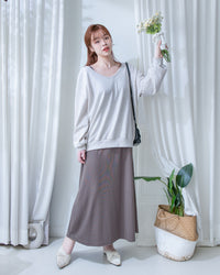 Pullover Dress Set 衛衣彈性吊帶長裙慵懶套裝/ SE8126