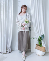 Pullover Dress Set 衛衣彈性吊帶長裙慵懶套裝/ SE8126