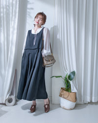 Vest Dress 微正式感拼接背心連身長裙/ DS1181