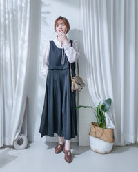 Vest Dress 微正式感拼接背心連身長裙/ DS1181