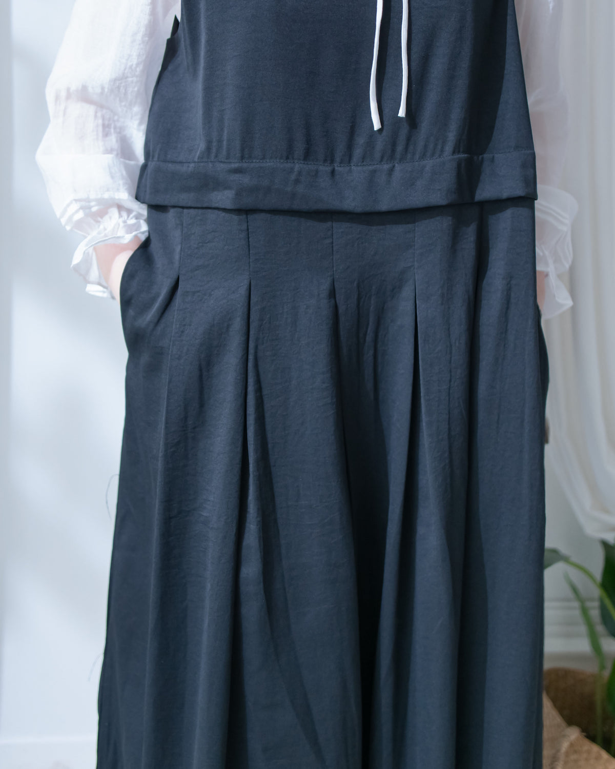 Vest Dress 微正式感拼接背心連身長裙/ DS1181