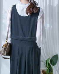 Vest Dress 微正式感拼接背心連身長裙/ DS1181