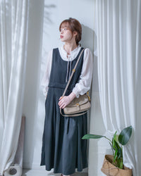 Vest Dress 微正式感拼接背心連身長裙/ DS1181