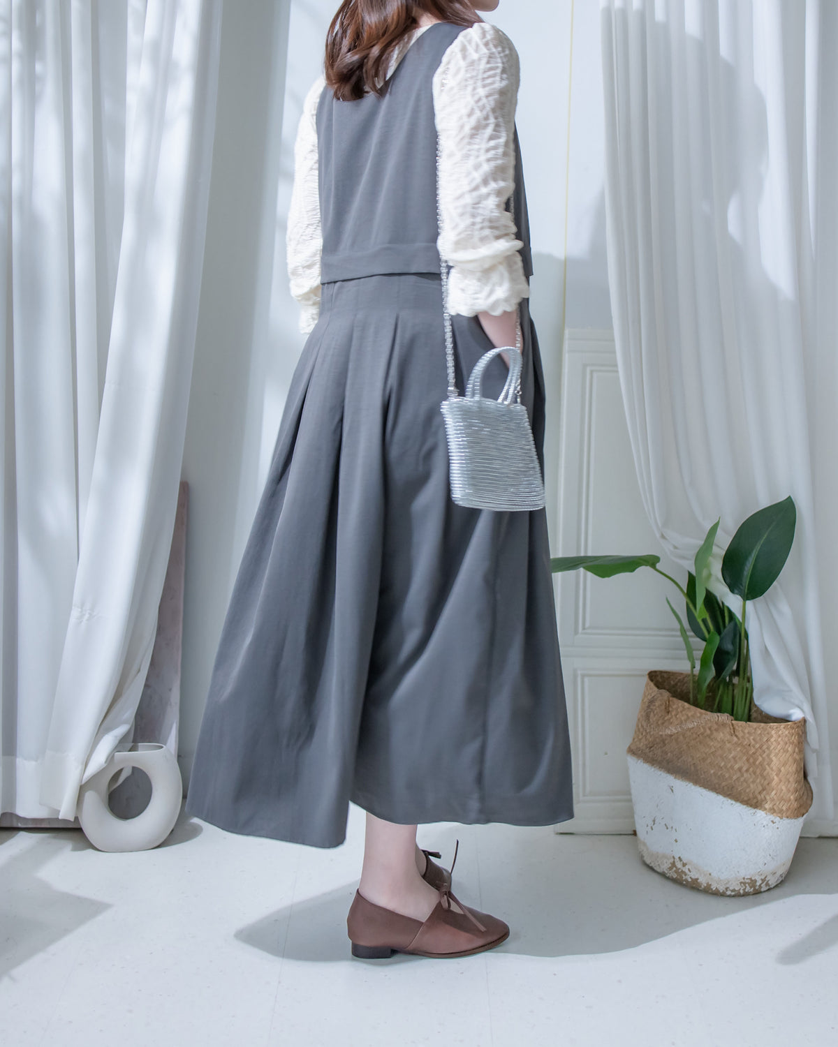 Vest Dress 微正式感拼接背心連身長裙/ DS1181