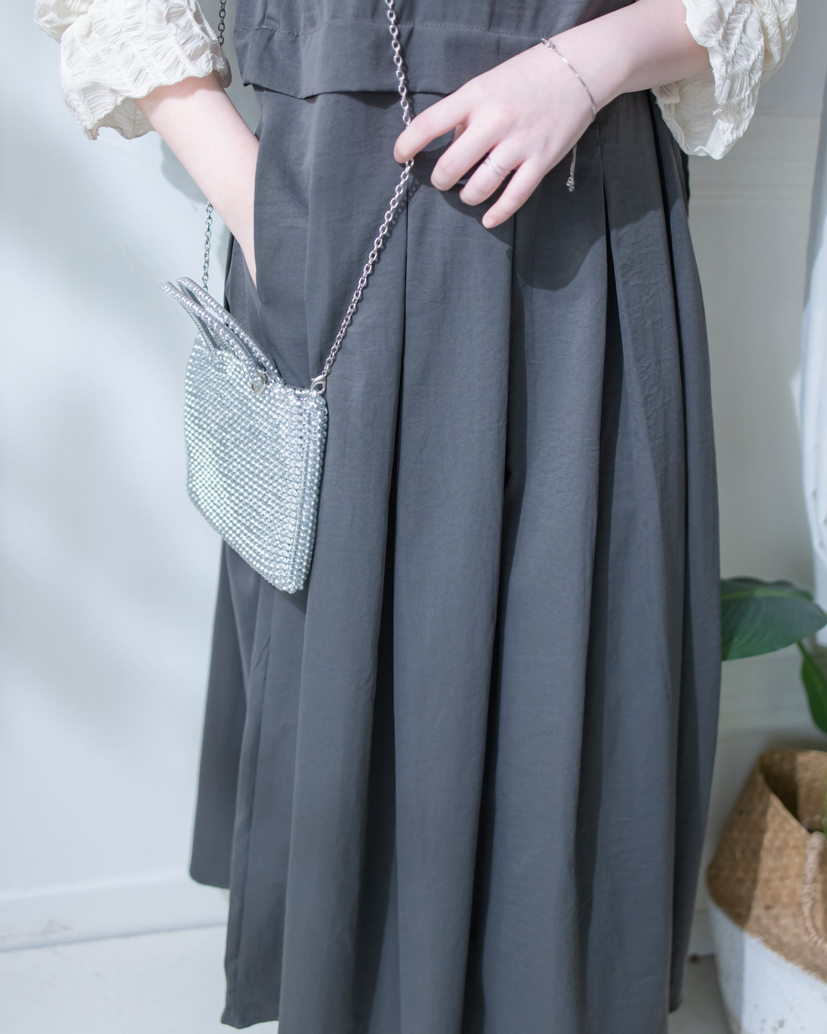 Vest Dress 微正式感拼接背心連身長裙/ DS1181