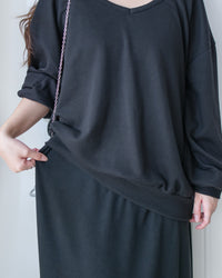 Pullover Dress Set 衛衣彈性吊帶長裙慵懶套裝/ SE8126
