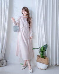 Alice Dress 果凍微光澤雪紡全裡布連身長裙/ DS1204