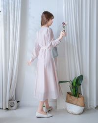 Alice Dress 果凍微光澤雪紡全裡布連身長裙/ DS1204