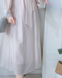 Alice Dress 果凍微光澤雪紡全裡布連身長裙/ DS1204