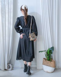 Alice Dress 果凍微光澤雪紡全裡布連身長裙/ DS1204