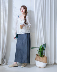 Lace Cardigan 防皺法式幾何通花針織外套或上衣/ CD8158