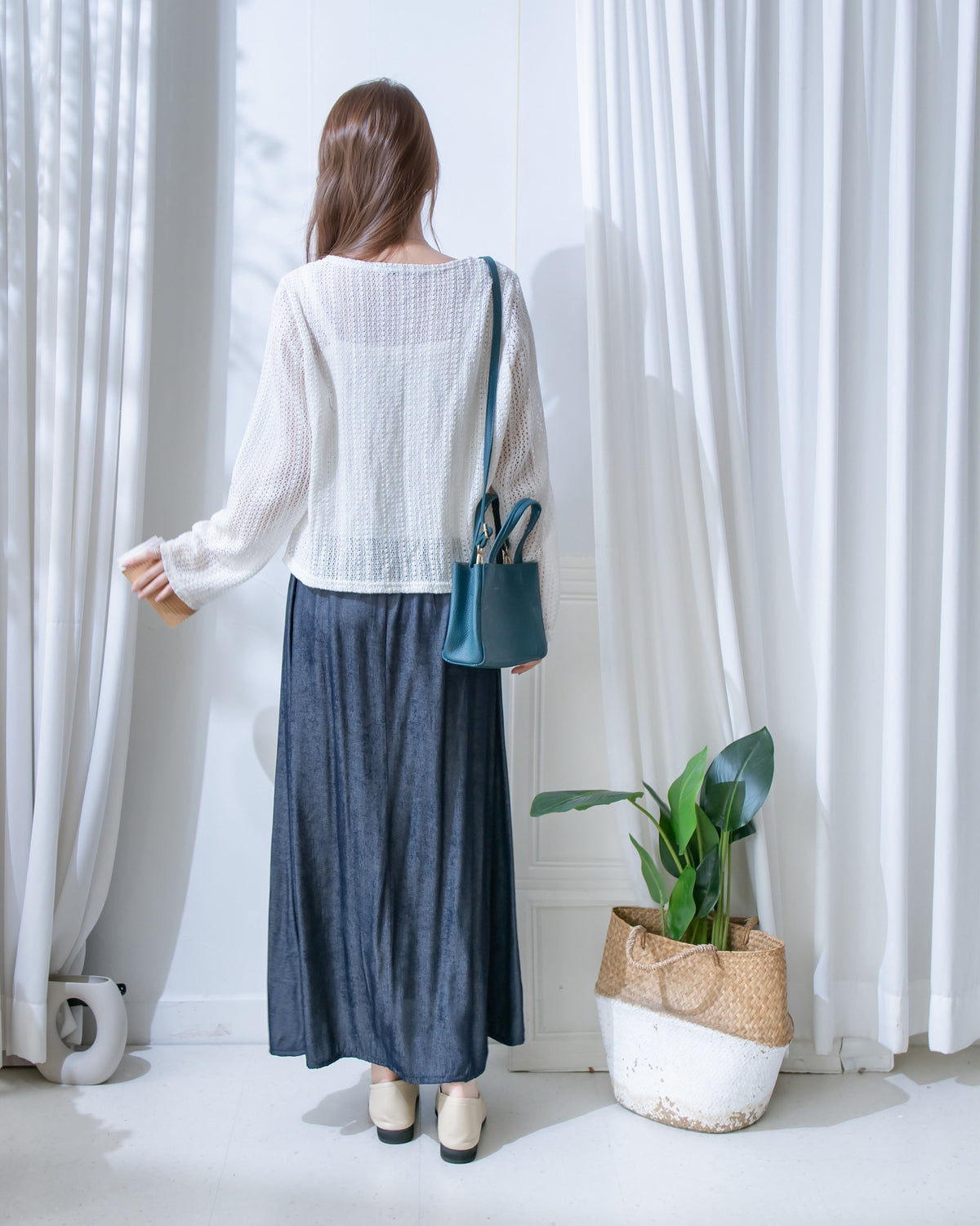 Lace Cardigan 防皺法式幾何通花針織外套或上衣/ CD8158