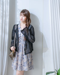 Lace Cardigan 防皺法式幾何通花針織外套或上衣/ CD8158
