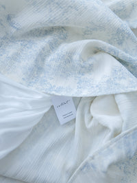 [intent label/ intent 製] Clear Flower Dress V領側束帶質感線條印花飄逸連身裙/ DSA8012