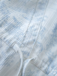 [intent label/ intent 製] Clear Flower Dress V領側束帶質感線條印花飄逸連身裙/ DSA8012