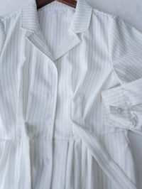 [intent label/ intent 製] Stripe Dress or Outer 腰帶設計暗條紋口袋連身裙或外套/ DSA8013