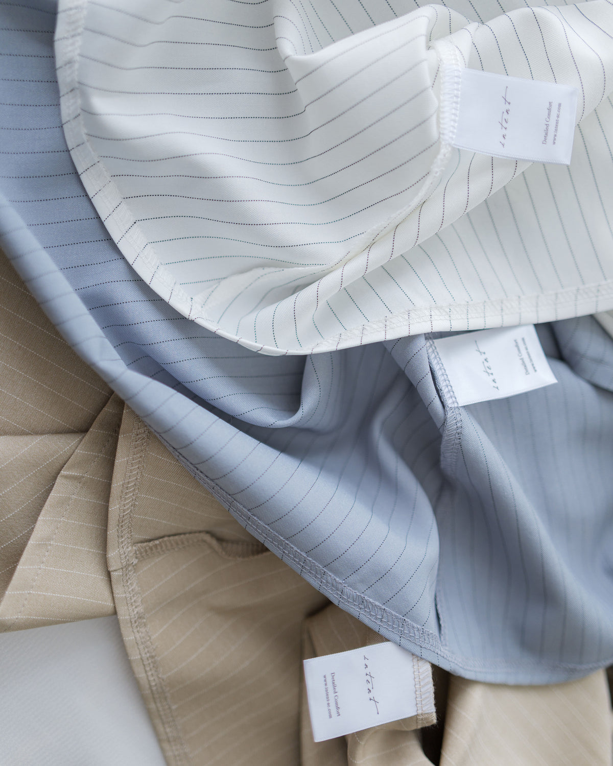 [intent label/ intent 製] Stripe Dress or Outer 腰帶設計暗條紋口袋連身裙或外套/ DSA8013
