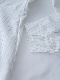 [intent label/ intent 製] Stripe Dress or Outer 腰帶設計暗條紋口袋連身裙或外套/ DSA8013