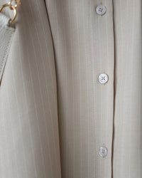 [intent label/ intent 製] Stripe Dress or Outer 腰帶設計暗條紋口袋連身裙或外套/ DSA8013