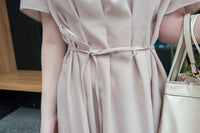 //熱賣重開 超超超值得入手 //Pleated Waist 輕盈方領前後車褶腰身, Dress/ DS9061 (Pre-order)