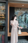 //熱賣重開 超超超值得入手 //Pleated Waist 輕盈方領前後車褶腰身, Dress/ DS9061 (Pre-order)